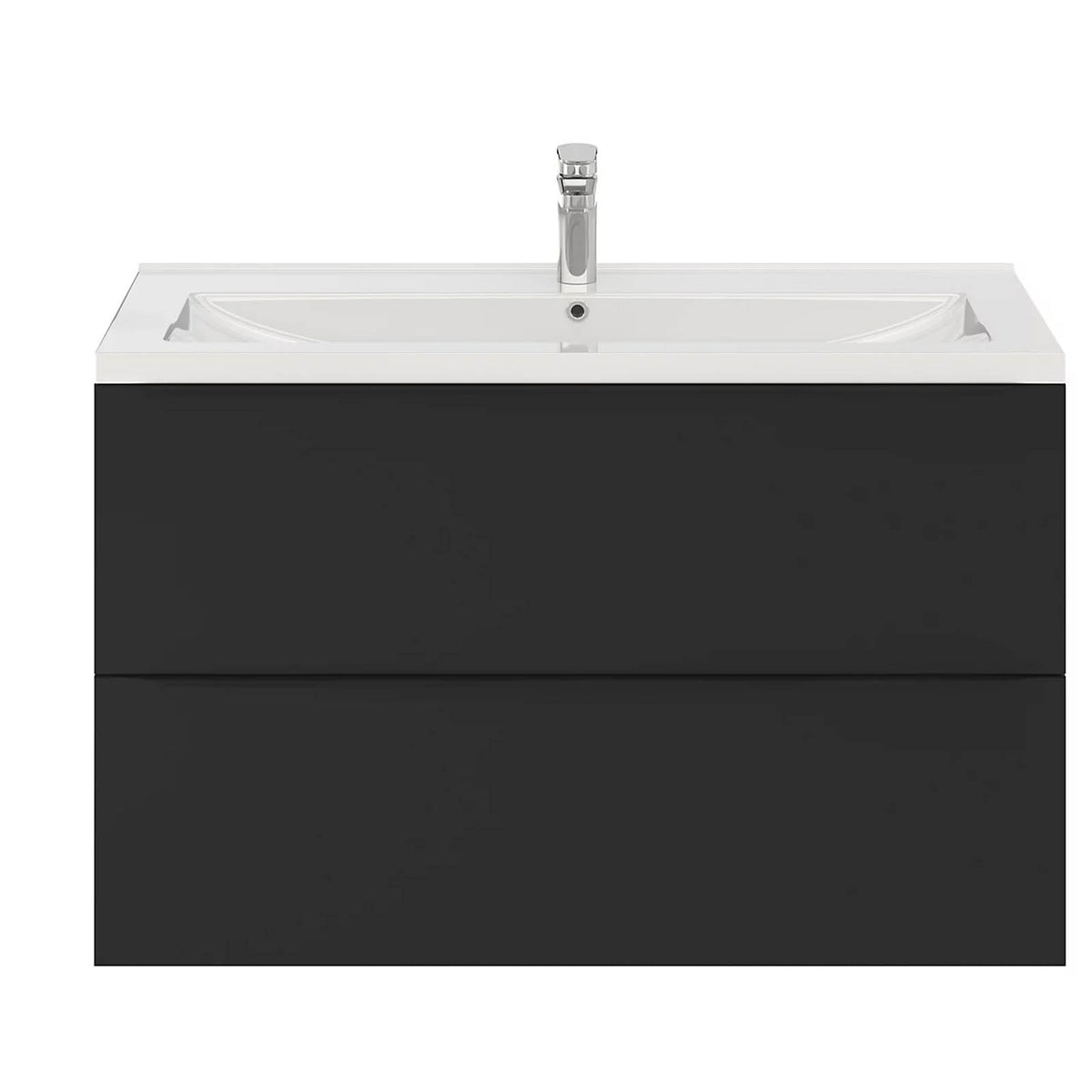 Bathroom Vanity Basin Sink White Rectangular Ceramic Countertop Waste W100.4cm - Image 4
