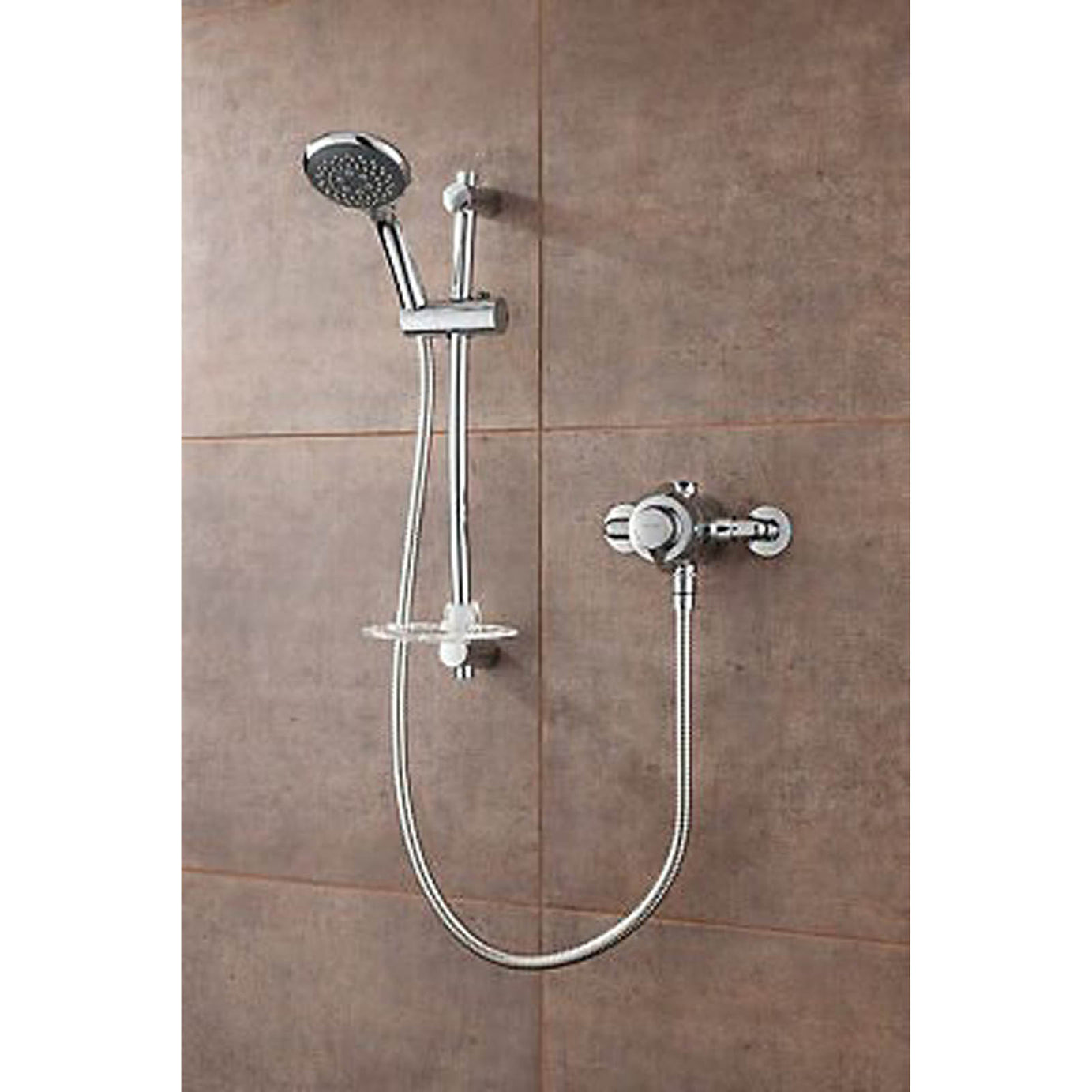 Triton Thermostatic Mixer Shower Chrome 5 Spray Pattern Round Head Bathroom - Image 2