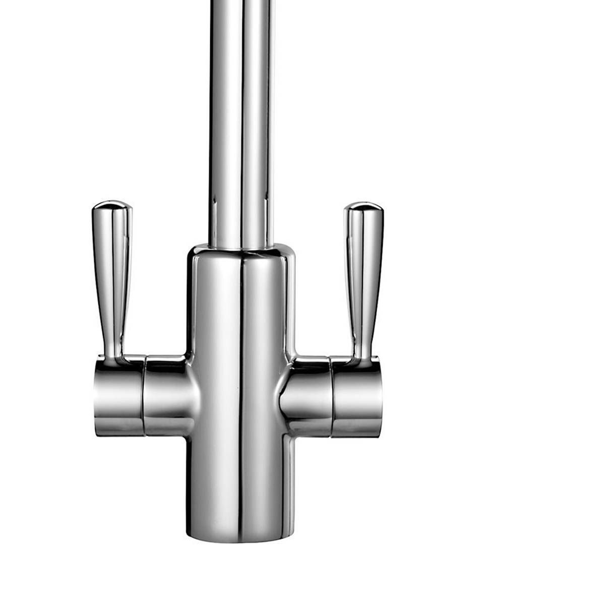 Franke Kitchen Sink Tap Monobloc Mixer Chrome Dual Lever Brass Modern Faucet - Image 2