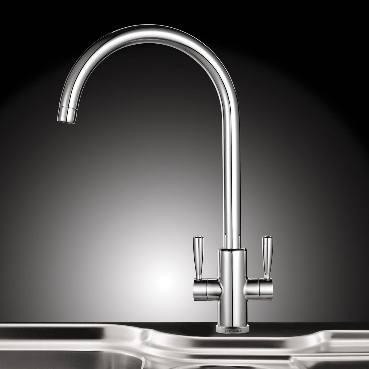Franke Kitchen Sink Tap Monobloc Mixer Chrome Dual Lever Brass Modern Faucet - Image 3