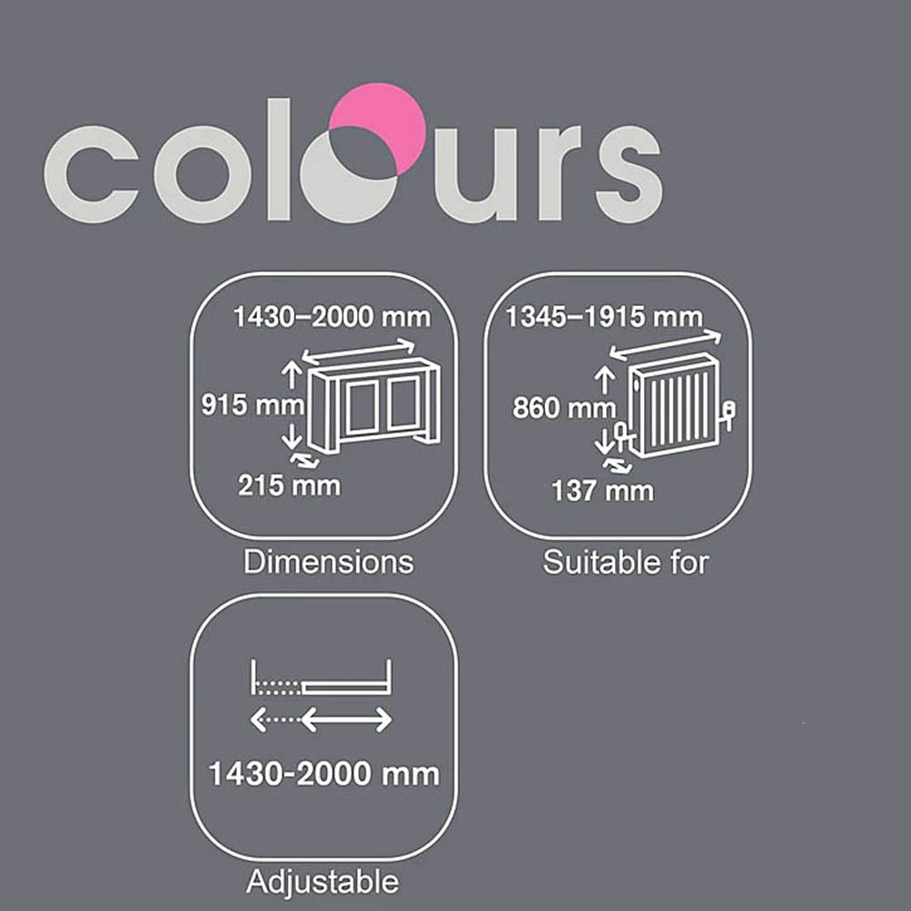 Mayfair Radiator Cover Cabinet White MDF Modern (H)915 x (W)2000 x (D)215 mm - Image 3