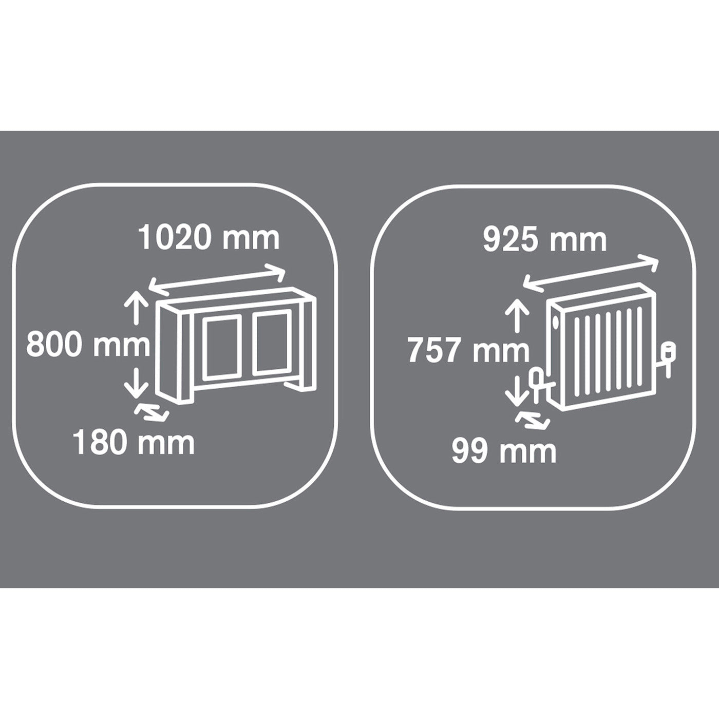 Colours Radiator Cover Wall Cabinet Small White Horizontal MDF Wood Furniture - Image 3