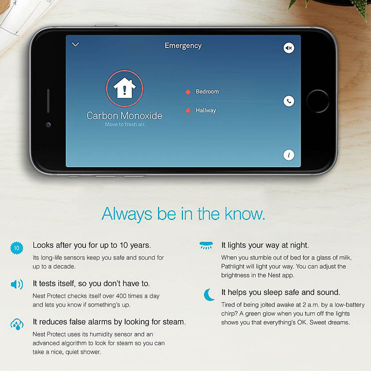 Nest Smart Smoke Alarm And Carbon Monoxide Detector White Indoor - Image 7