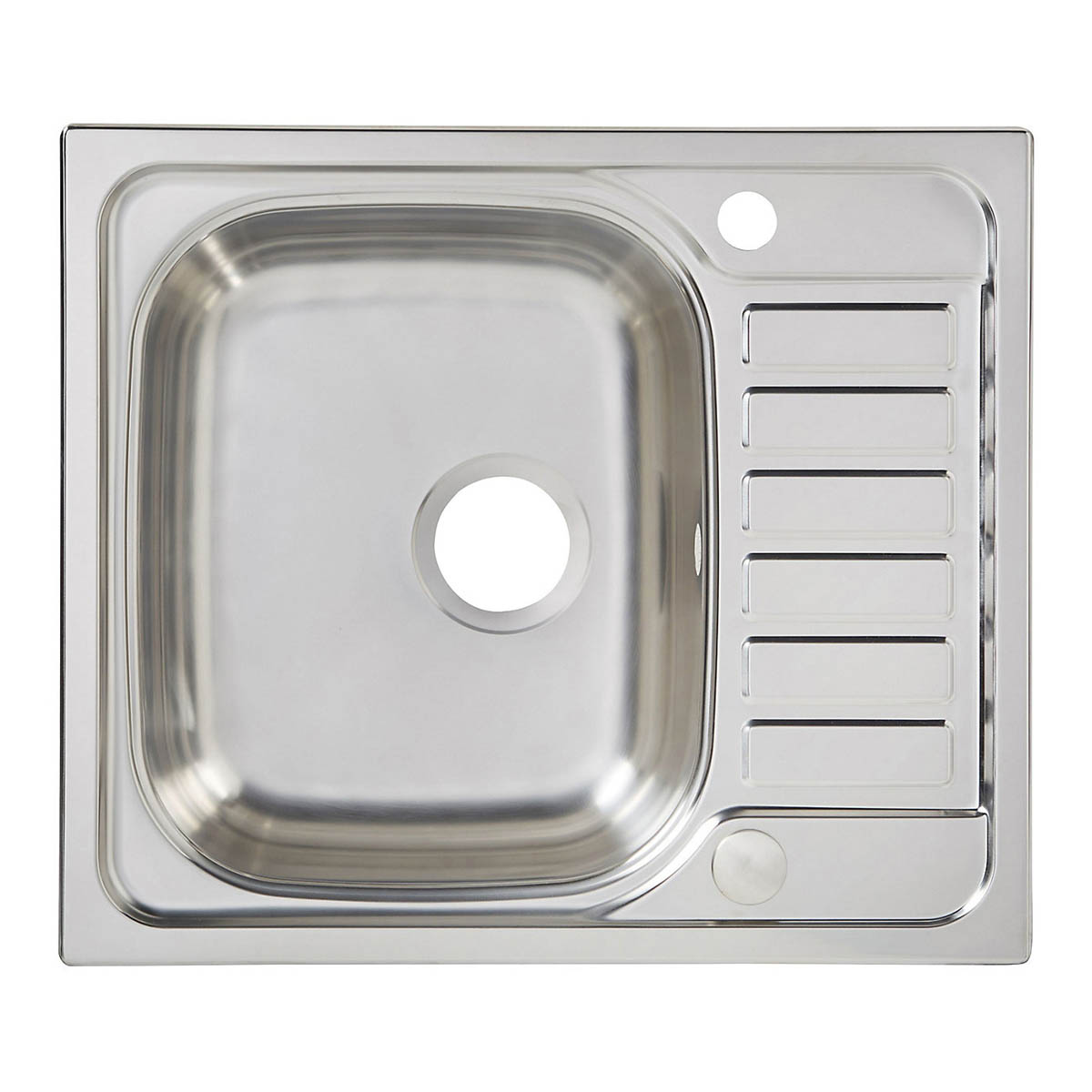 Kitchen Sink 1 Bowl Drainer Stainless Steel Polished Inox 500mm x 580mm - Image 1