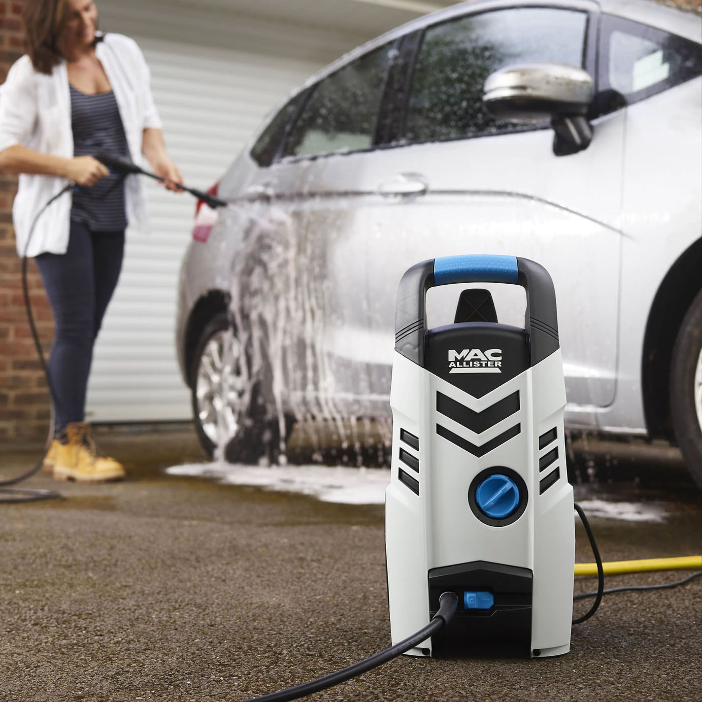 Mac Allister Pressure Washer Electric MPWP100D-3 Jet Wash Garden Car Patio 1.3kW - Image 4
