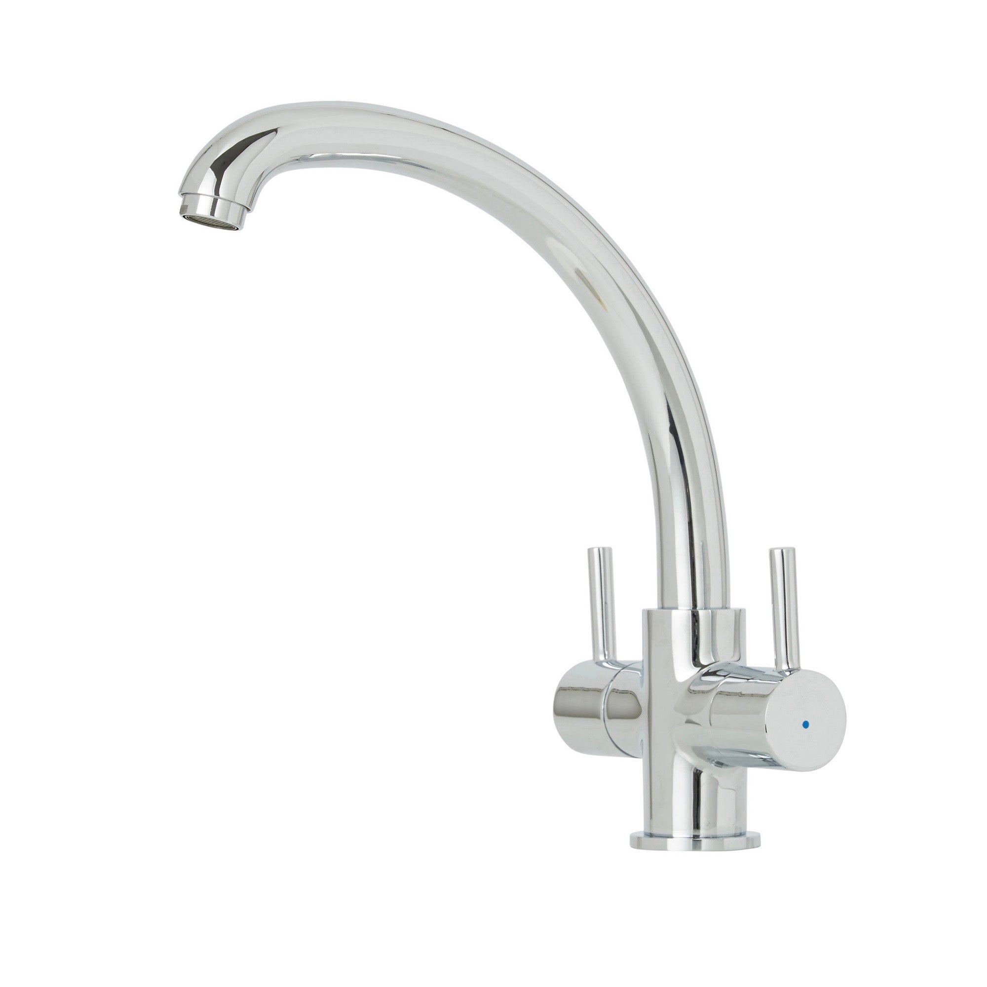 Cooke & Lewis Kitchen Twin Lever Tap Estatoah Chrome Effect - Image 1