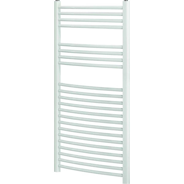 Blyss Curved Towel Warmer Mild Steel Powder-Coated White (W)600mm x (H)1100mm - Image 2
