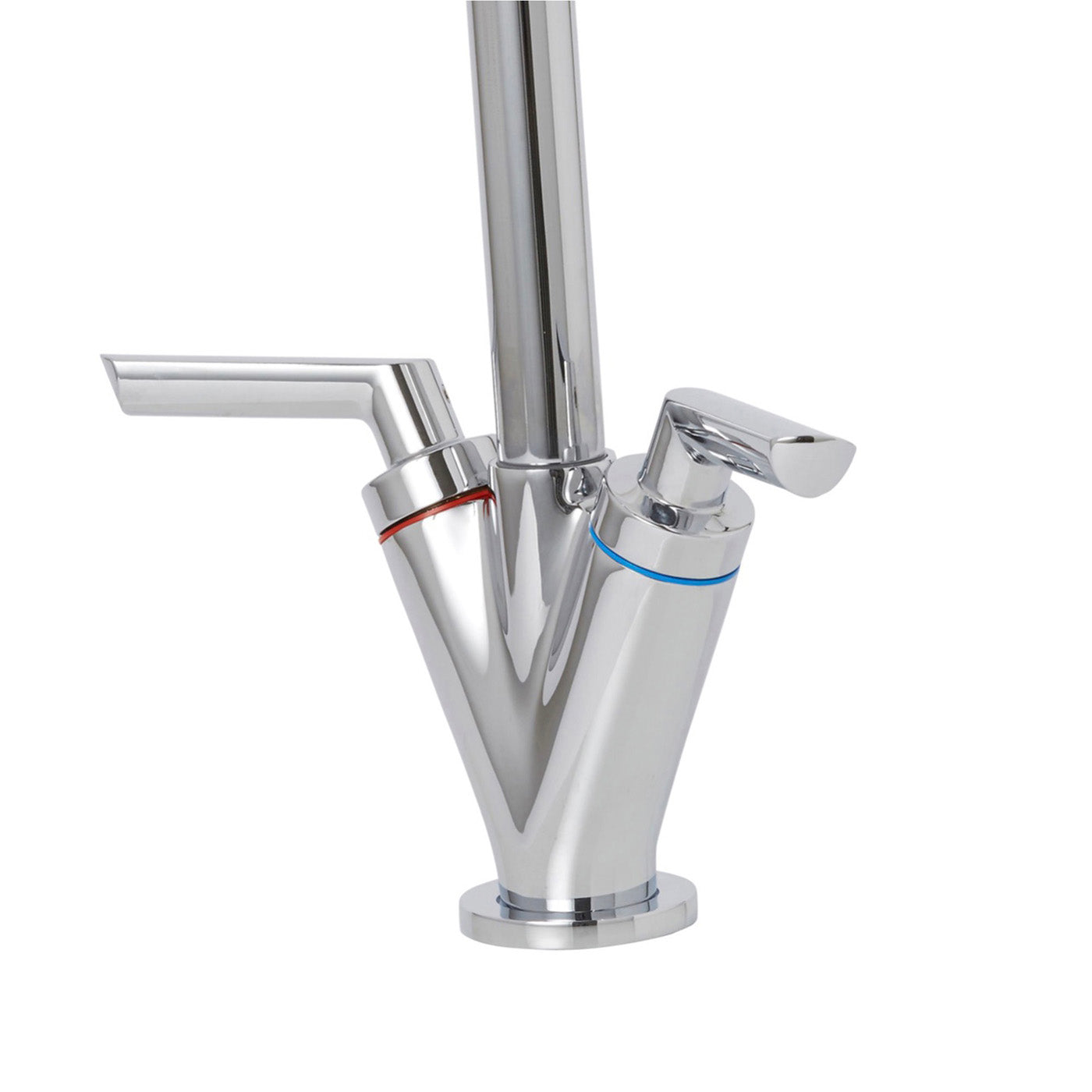 Kitchen Sink Tap Monobloc Mixer Chrome Dual Lever Brass Swivel Spout Faucet - Image 2