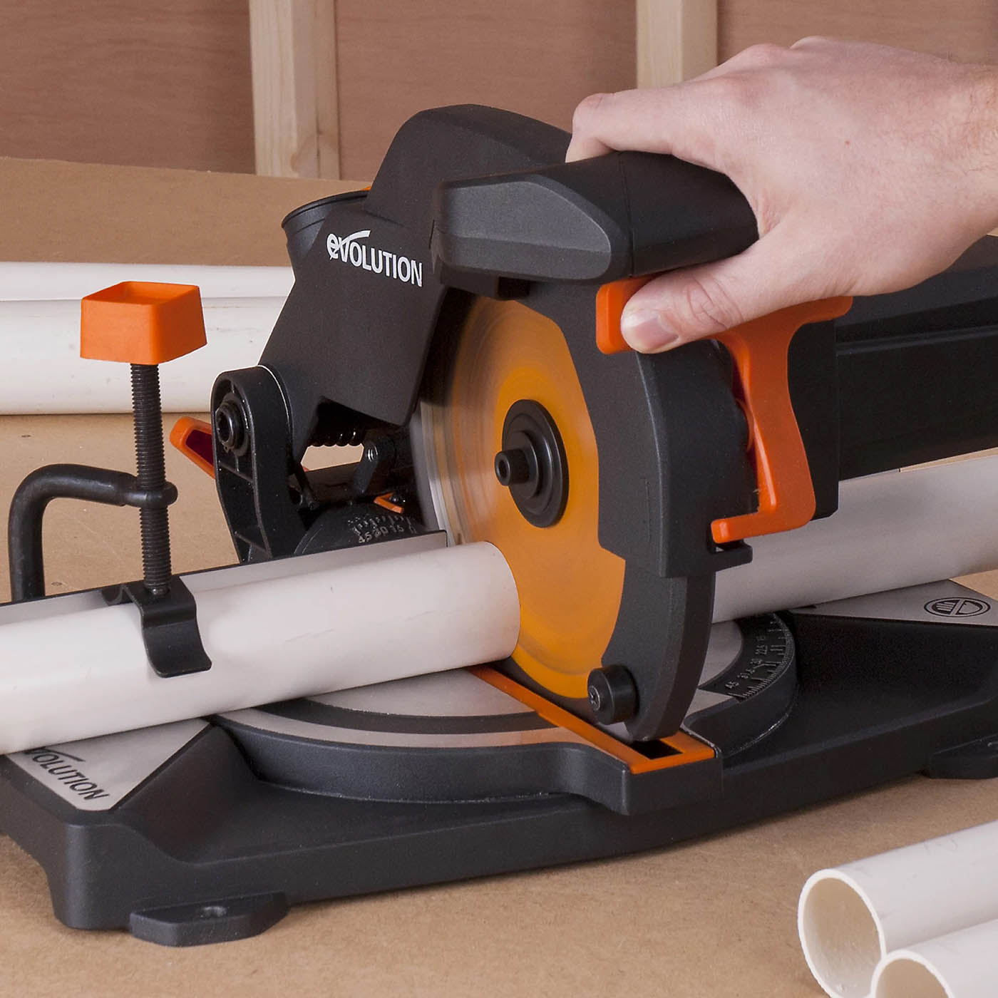 Evolution Mitre Saw 210mm Electric R210CMS Multipurpose Powerful 1200W 240V - Image 4