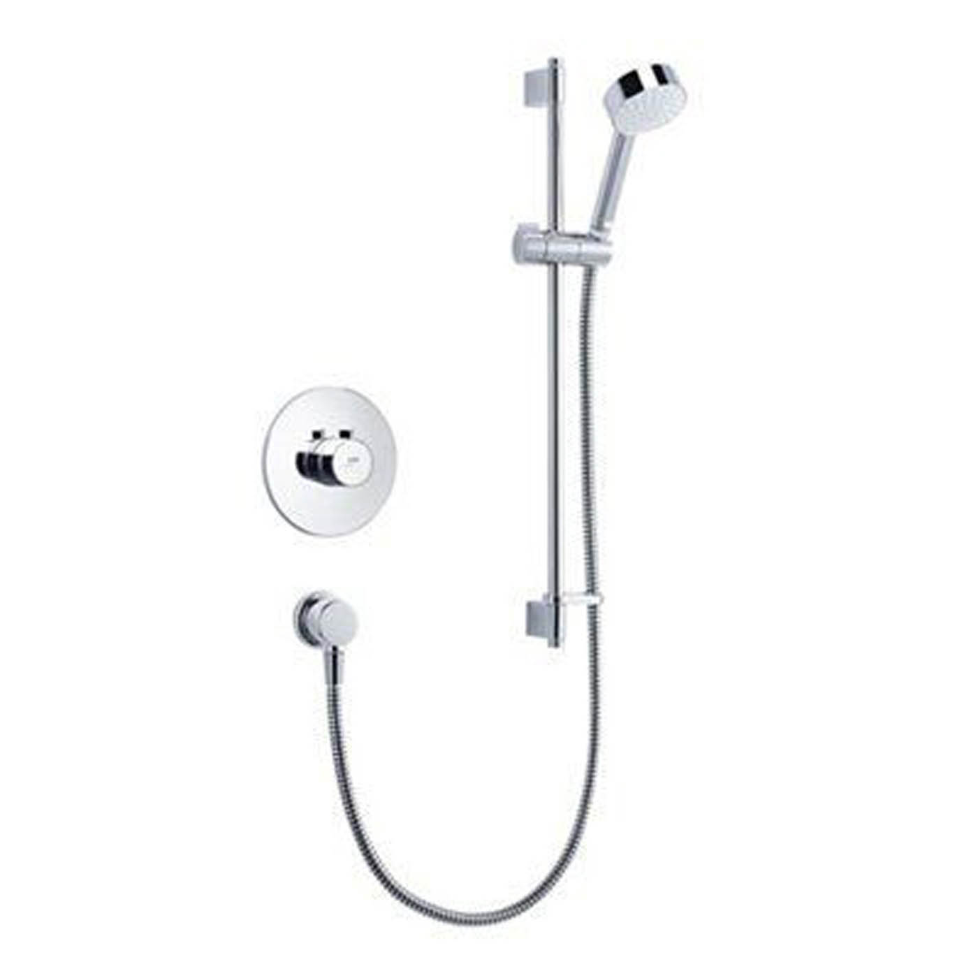 Mira Mixer Shower Thermostatic Single Lever Chrome Effect Round Head Compact - Image 2