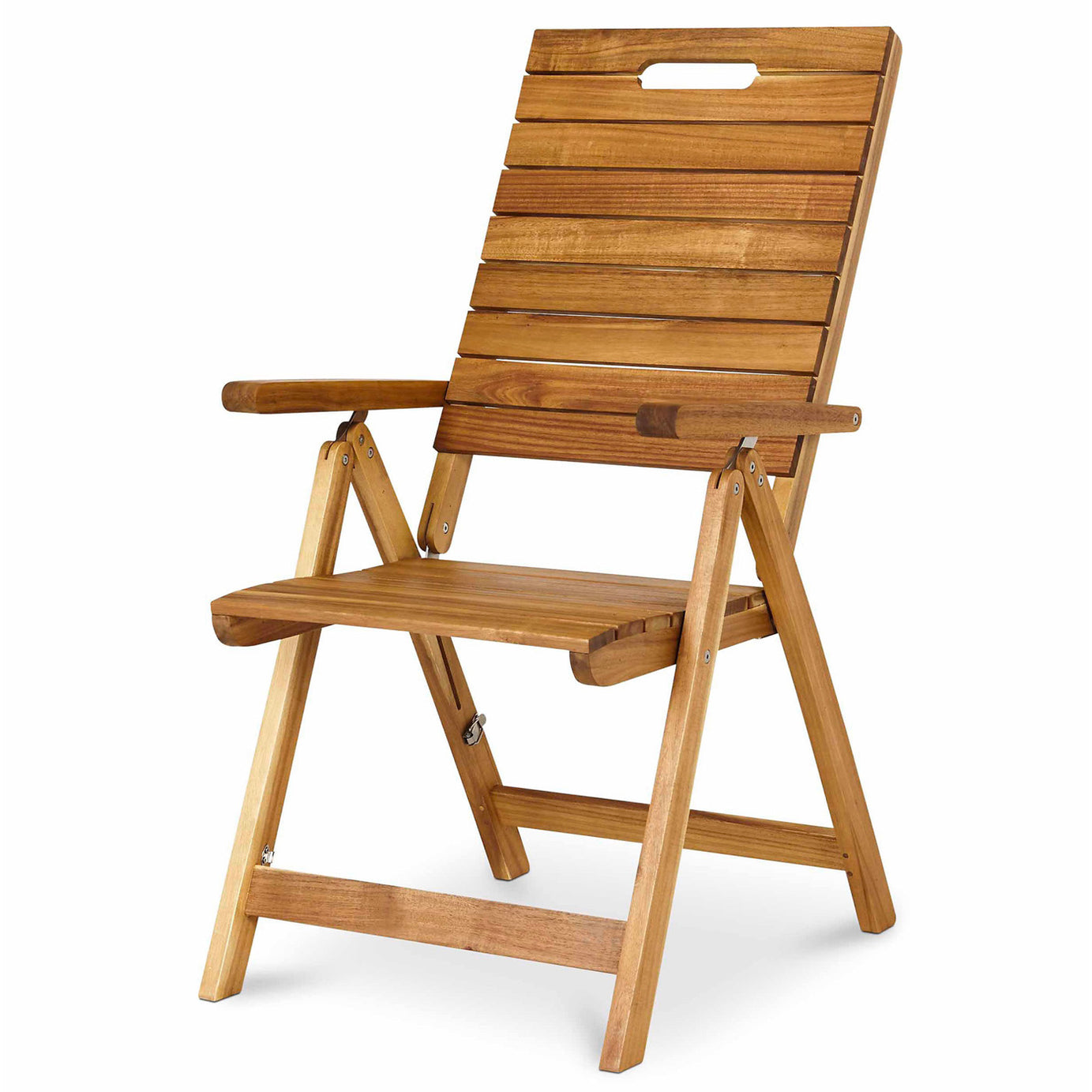 Denia Recliner Wooden Chair Garden Outdoor Patio Foldable Adjustable Backrest - Image 1