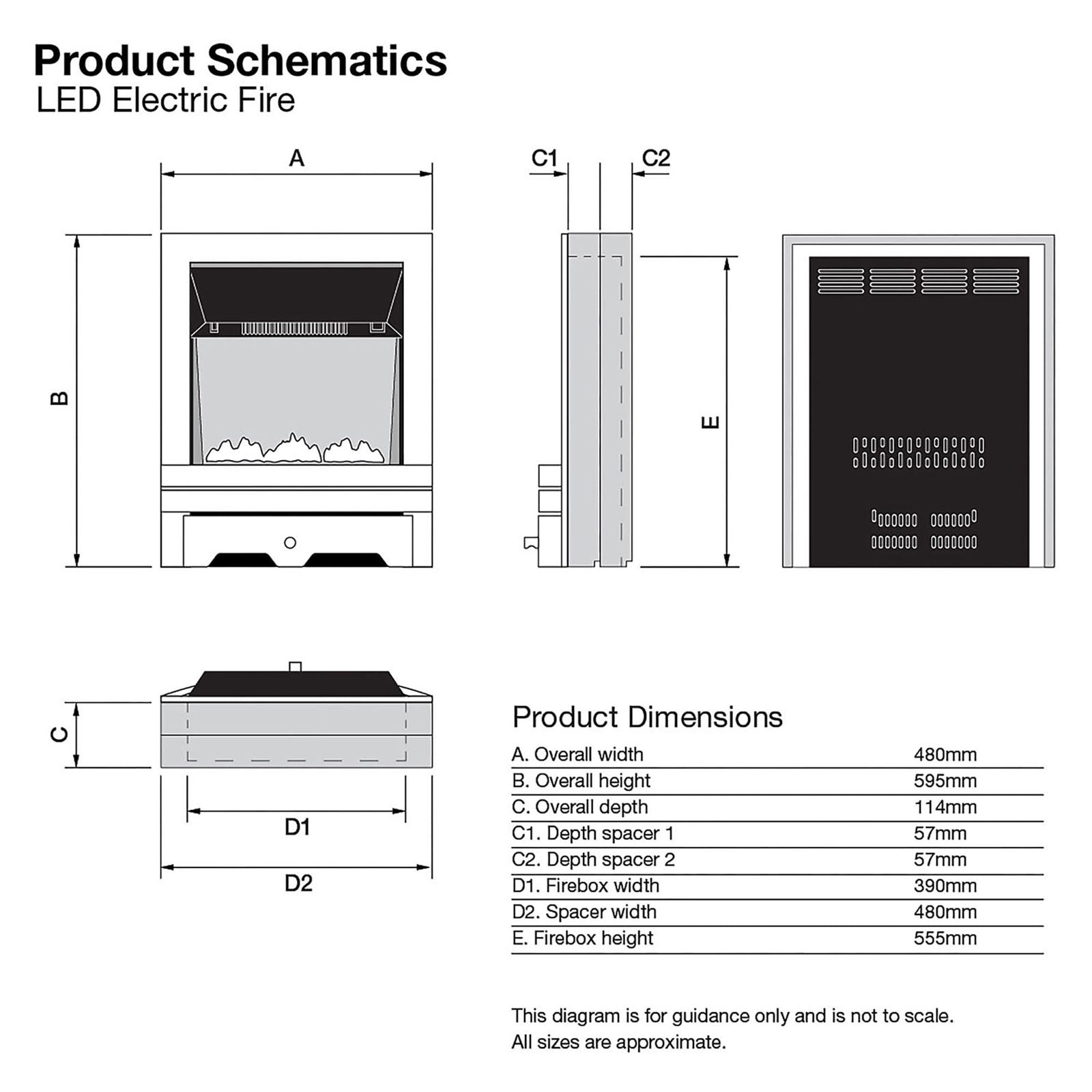 Focal Point Electric Fire 2kW Heater Fireplace Chrome Coal Effect Remote Control - Image 4