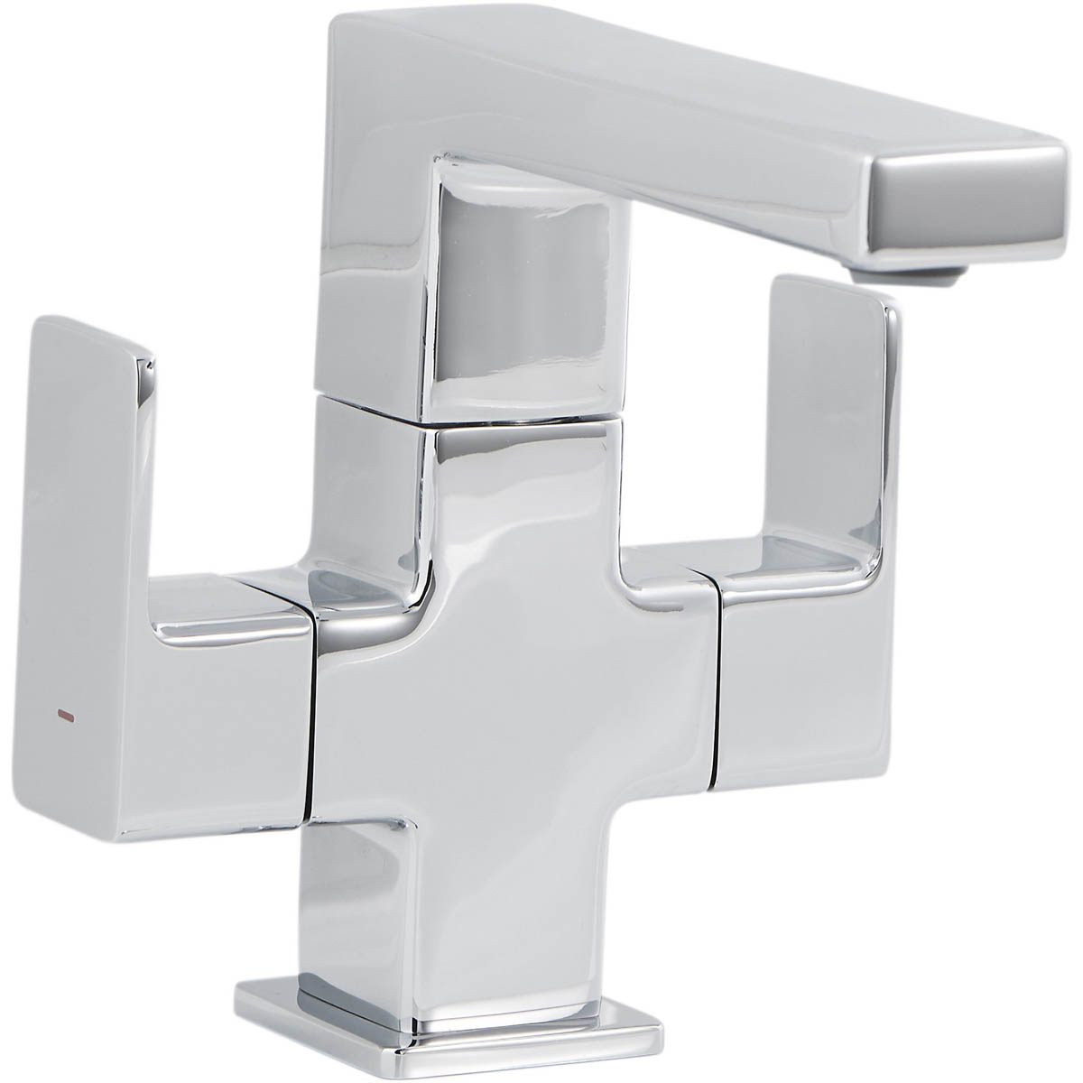 Bathroom Basin Mixer Tap Monobloc Brass Chrome Square With Waste Modern - Image 5