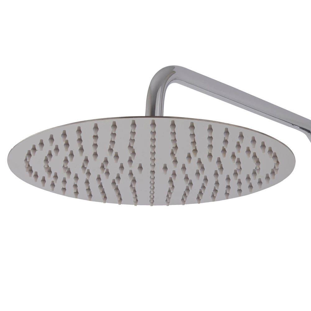 Mixer Shower Set Chrome Effect Wall Mounted 3 Spray Patterns Round 2 Heads - Image 2