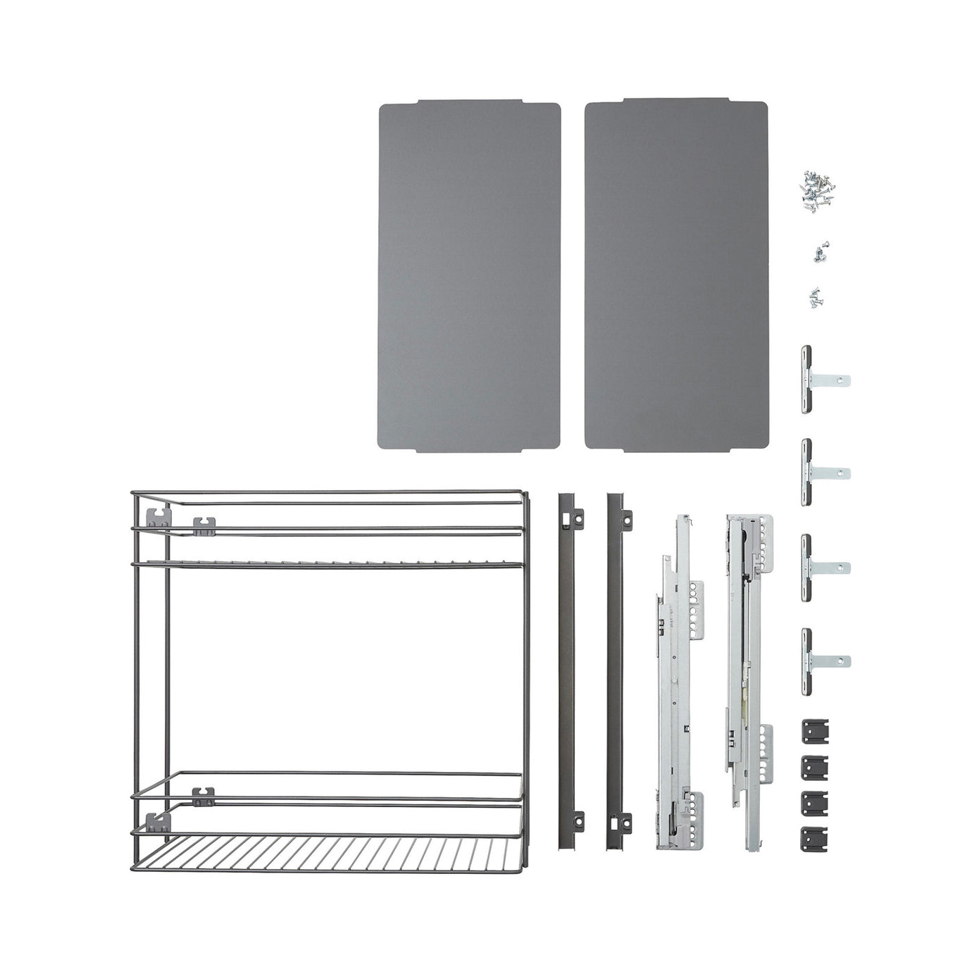Kitchen Pull Out Storage System Pebre Soft Close Runners Anthracite 484 x 264mm - Image 3