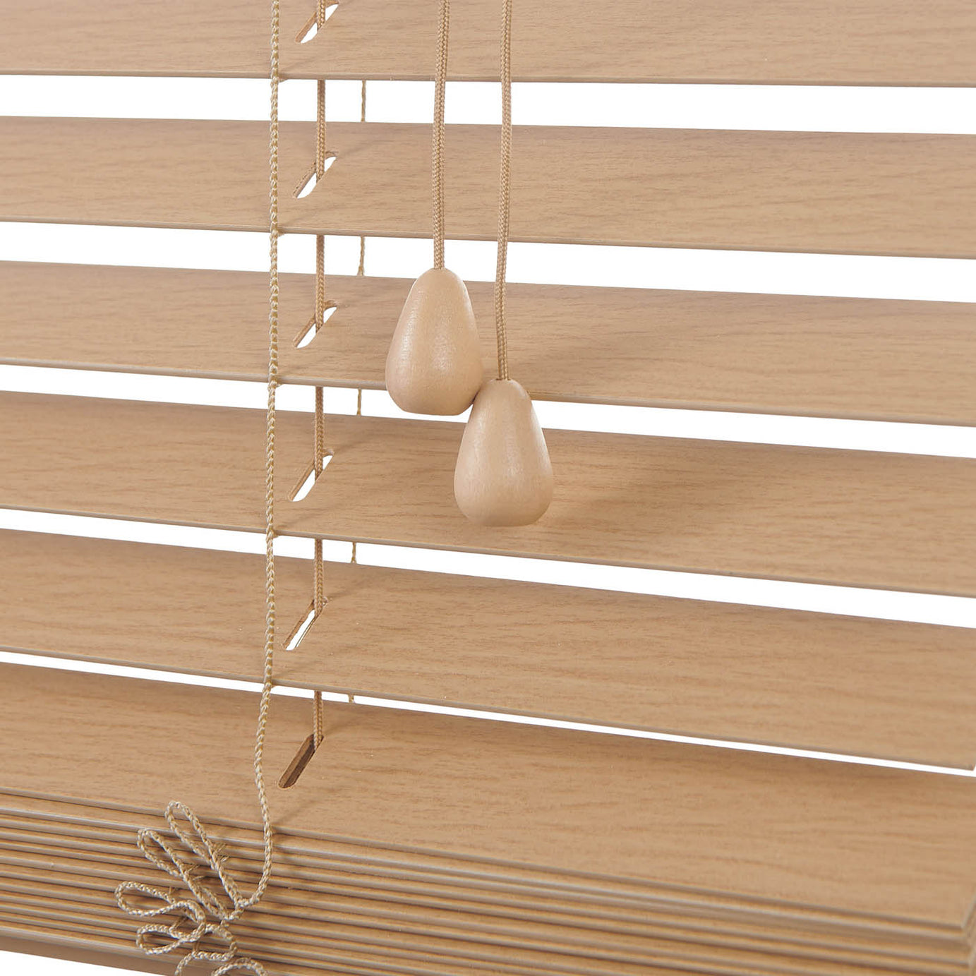 Venetian Window Blind Wooden Natural Oak Effect Living Room Office 120x180cm - Image 9