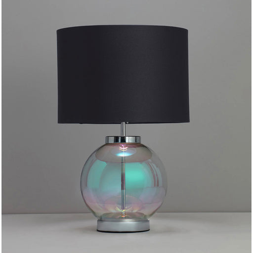Table Lamp Grey Glass Bedside Night Light Living Bedroom Contemporary 28W 47cm - Image 1