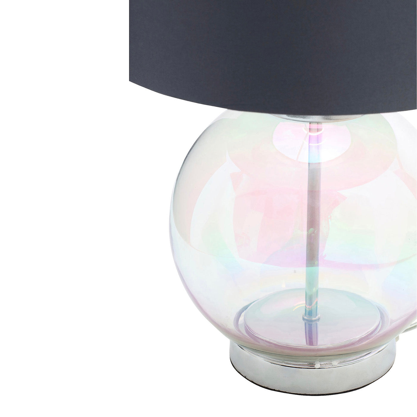 Table Lamp Grey Glass Bedside Night Light Living Bedroom Contemporary 28W 47cm - Image 4