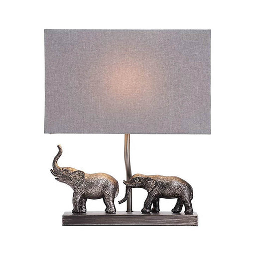 Table Lamp Bedside Light Elephant Pewter Effect Grey E27 Cap IP20 42W 240 V - Image 1