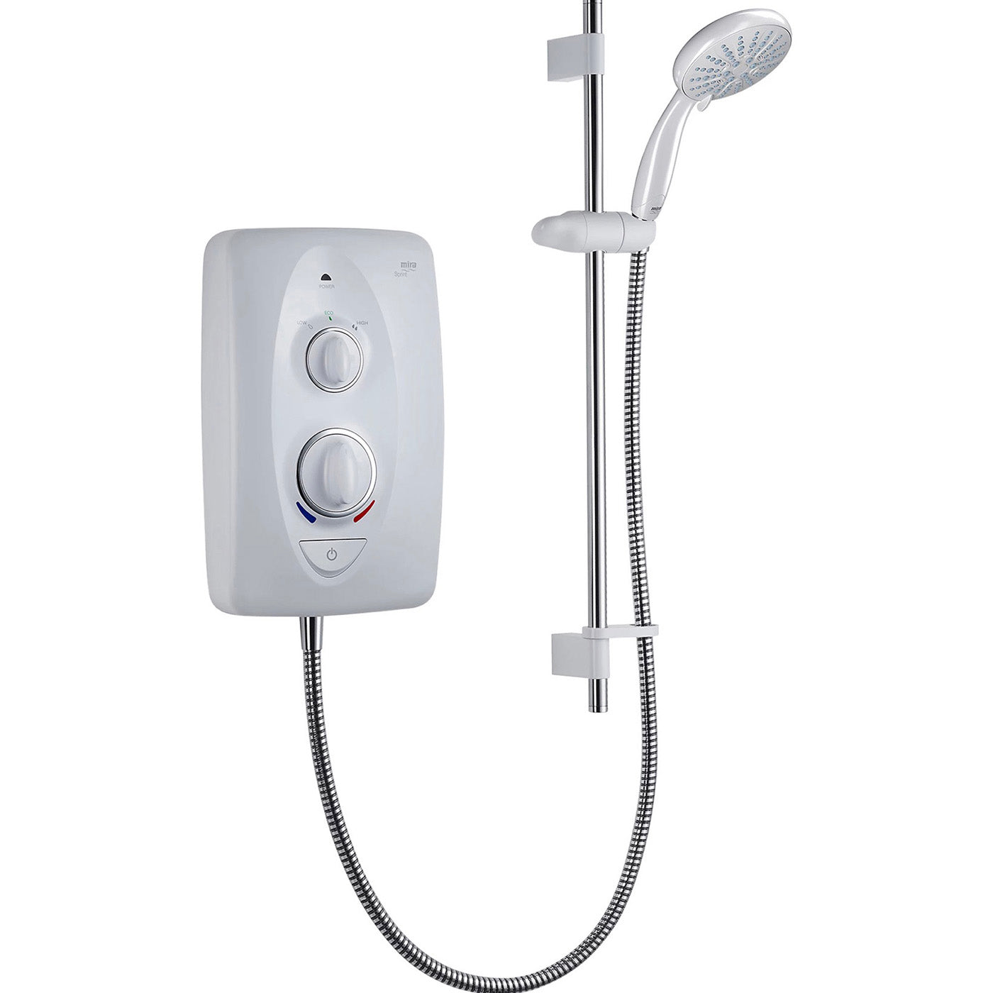 Mira White Electric Shower Sprint 8.5kW With Riser Rail Bathroom Thermostatic - Image 1