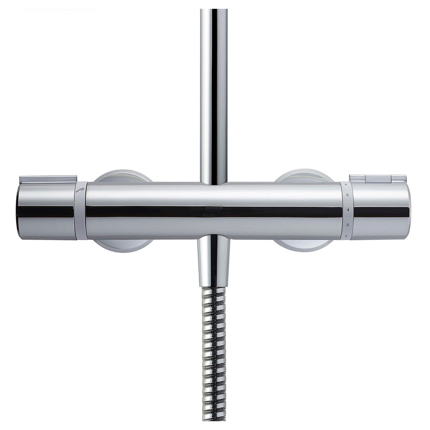 Thermostatic Mixer Shower Chrome Single Spray Pattern Bathroom Round Twin Head - Image 4