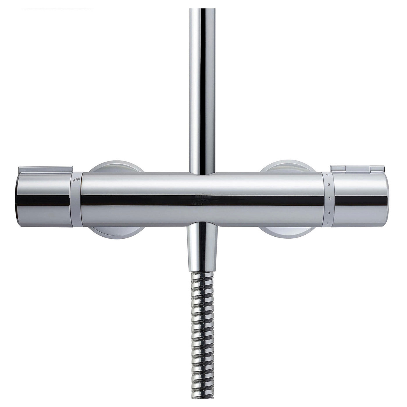 Thermostatic Mixer Shower Chrome Single Spray Pattern Bathroom Round Twin Head - Image 4