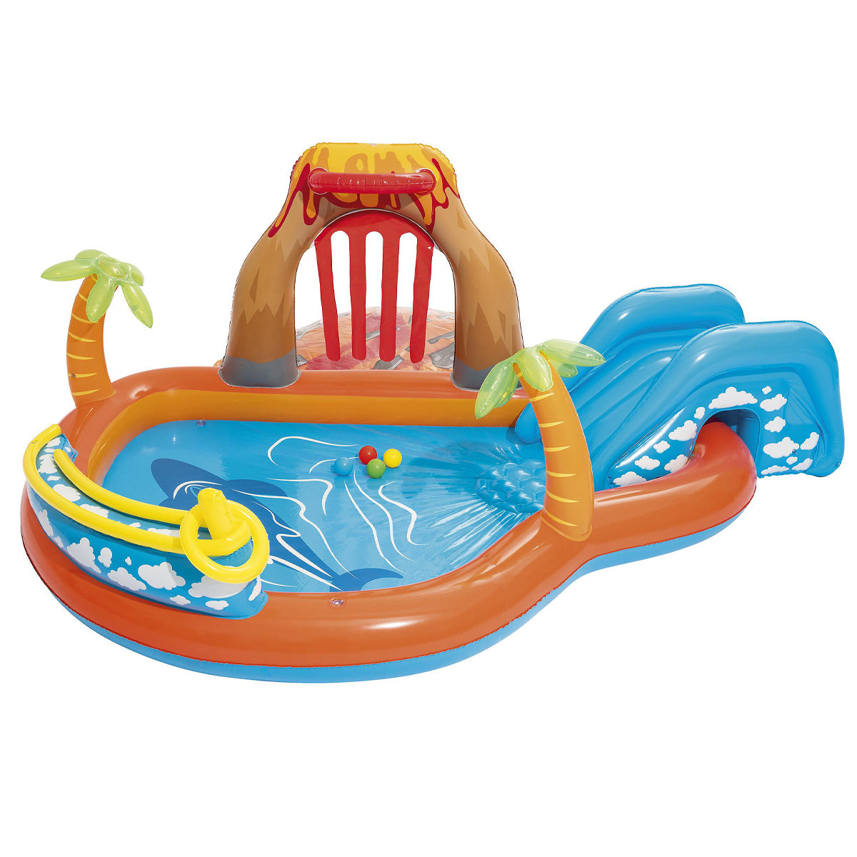 Bestway Swimming Pool With Slide Kids Inflatable Paddling Lava Lagoon Playground - Image 1