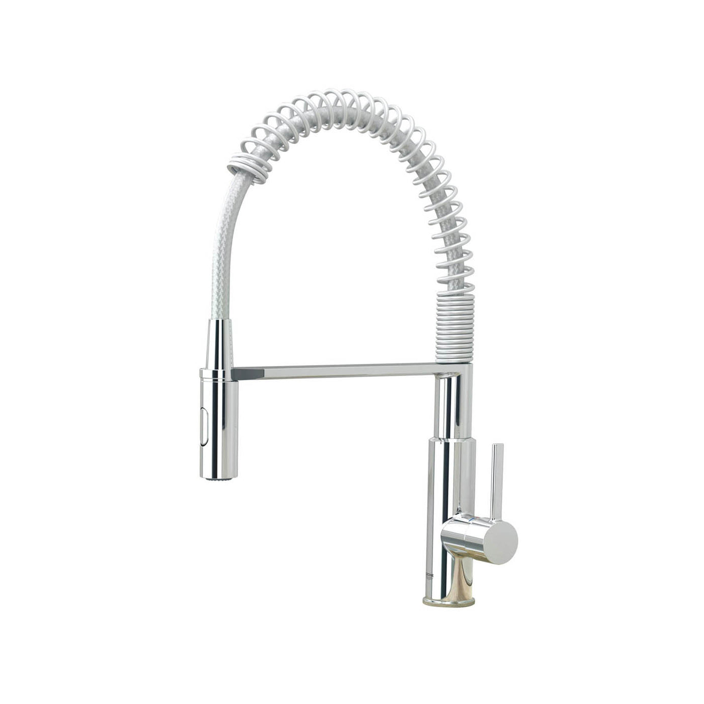 Kitchen Sink Tap Mixer Chrome Side Single Lever Pull Out Spring Neck Faucet - Image 1