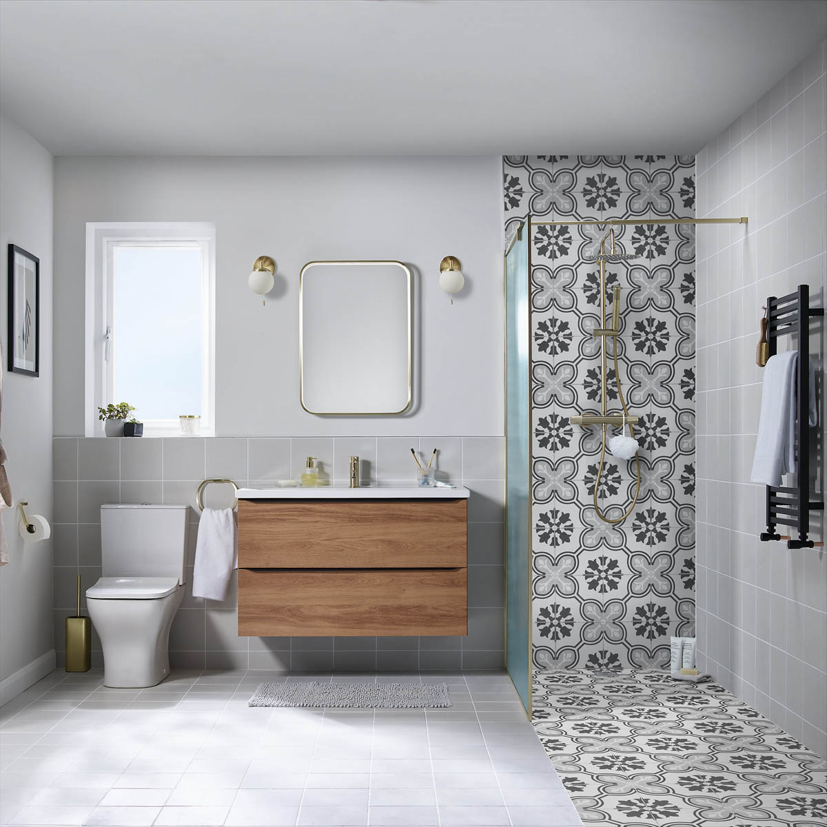 Towel Rail Radiator Black Vertical Warmer 1109BTU Compact (W)400mm x (H)828mm - Image 5