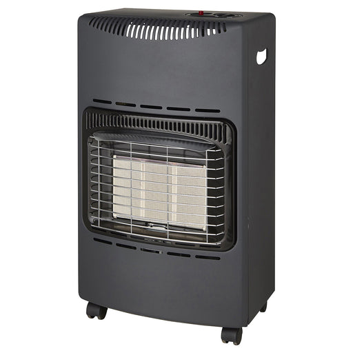 Gas Heater Mobile Portable Black Grey Steel 3 Heat Settings Manual Ignition - Image 1