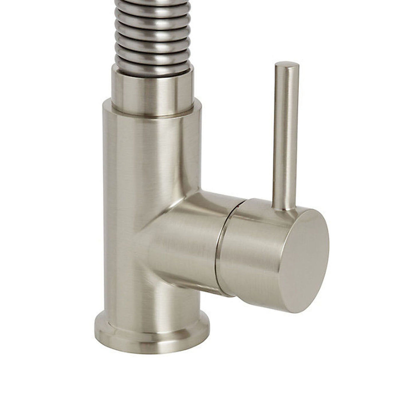 Kitchen Mixer Tap Single Side Lever Spring Neck Modern Nickel Brushed Effect - Image 4