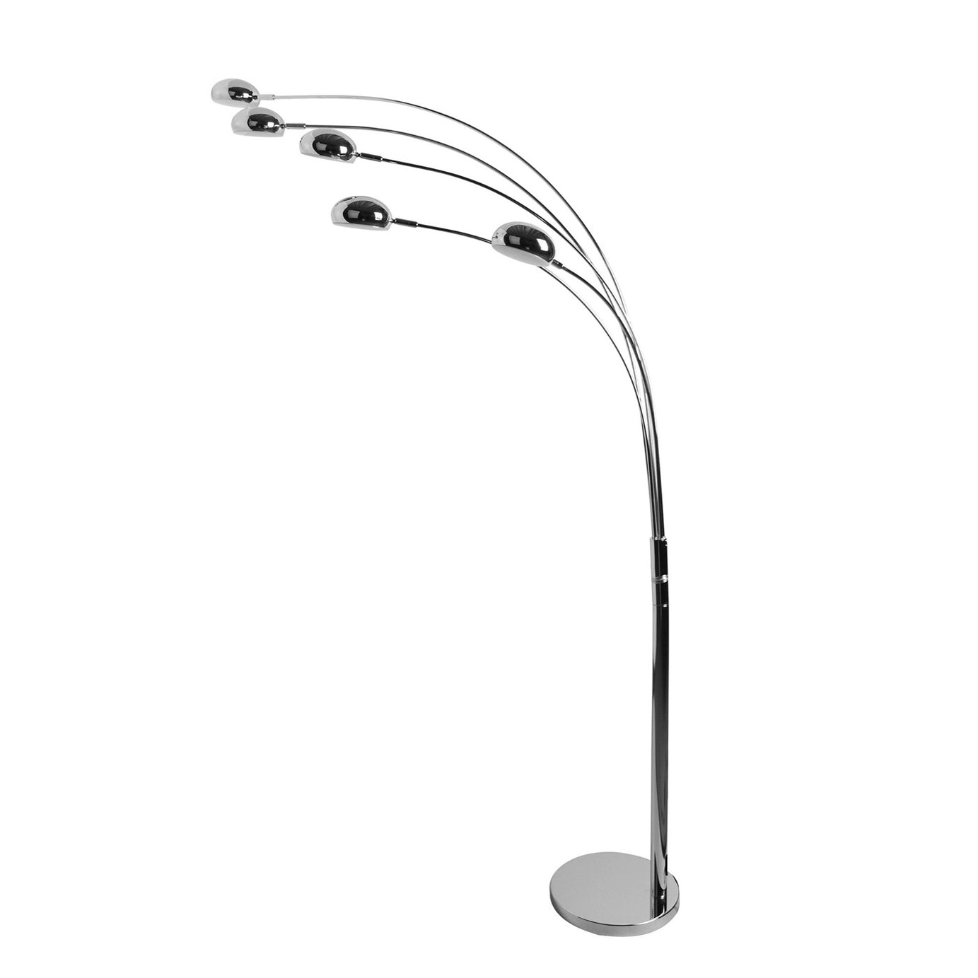 GoodHome Coolah Chrome Effect LED Floor Light 5 Adjustable Lamp Heads - Image 2