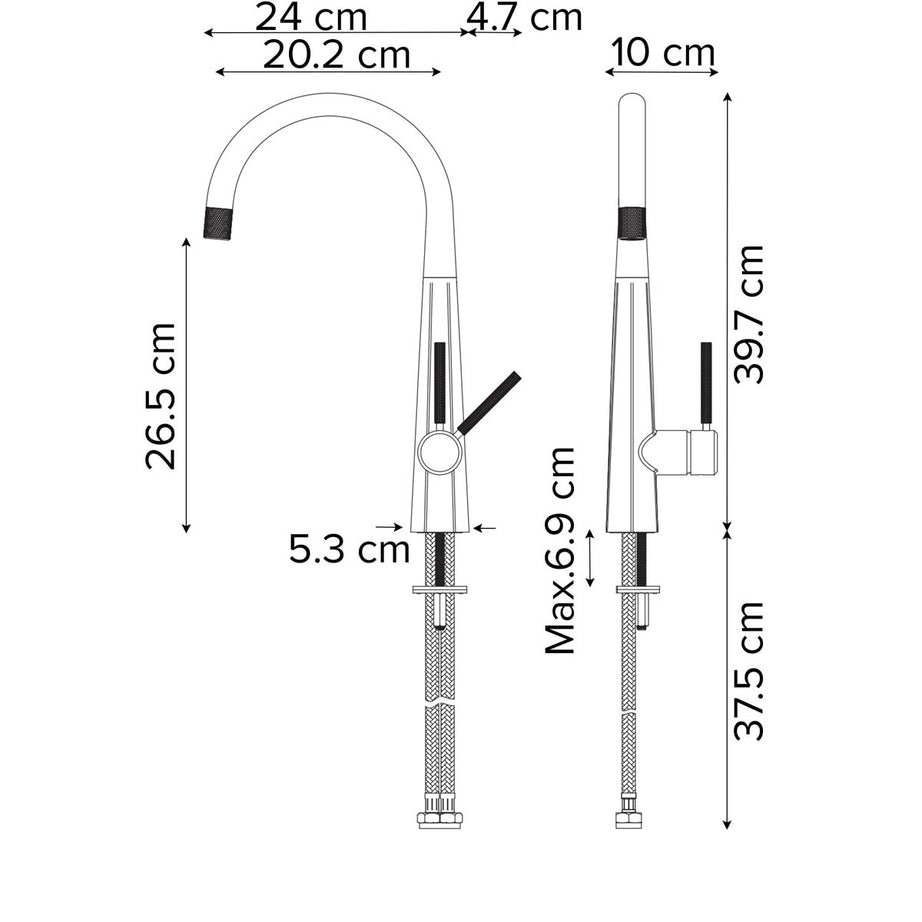 Kitchen Tap Mixer Stainless Steel Single Lever Ceramic Cartridge Modern Faucet - Image 7