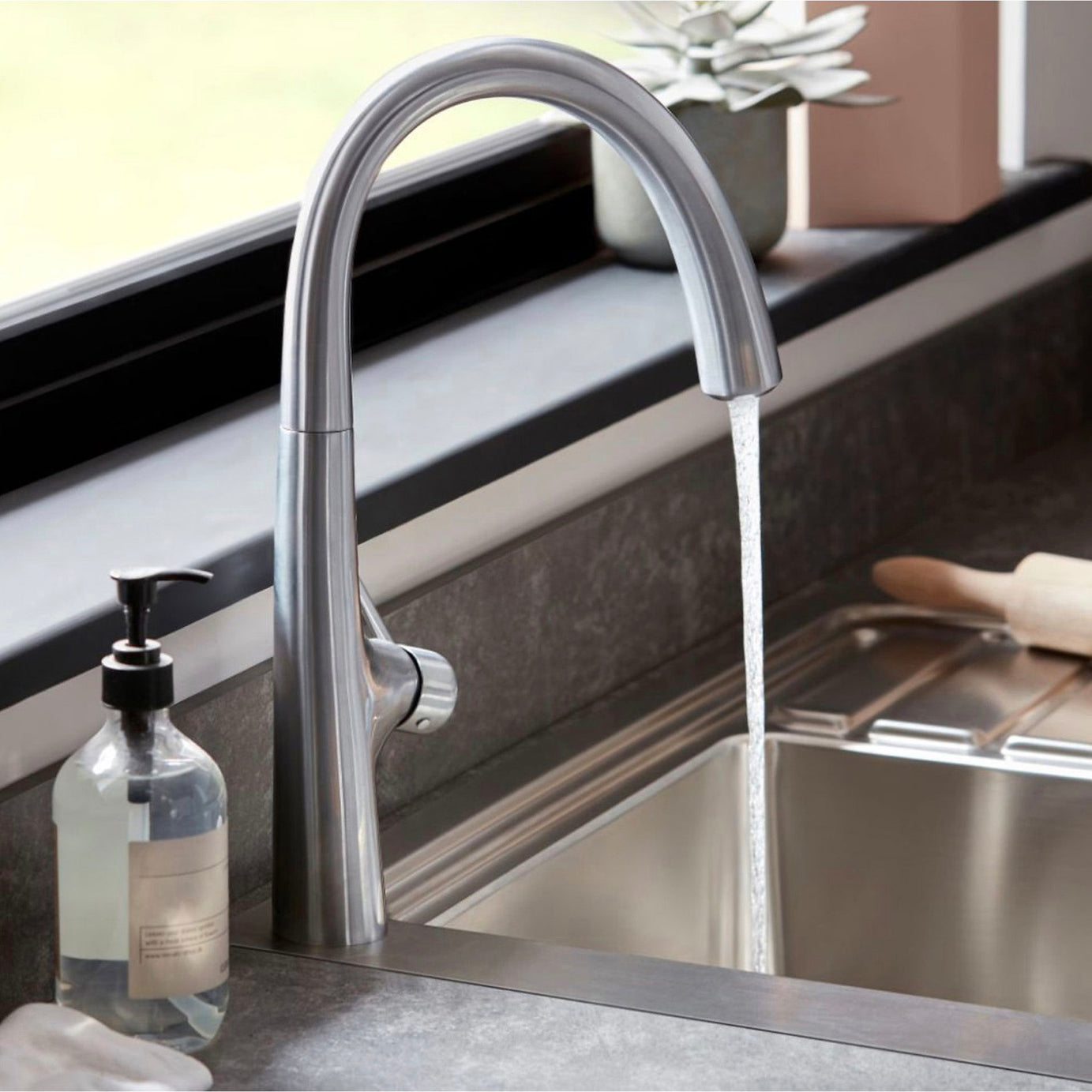 Kitchen Tap Mixer  Stainless Steel Single Lever Ceramic Cartridge Modern Faucet - Image 2