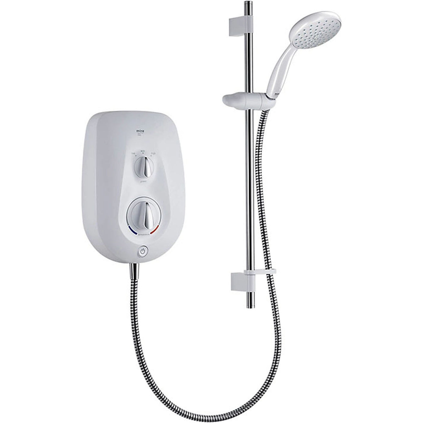 Mira Electric Shower White Gloss Finish Round Head Single Spray 10.8kW - Image 2