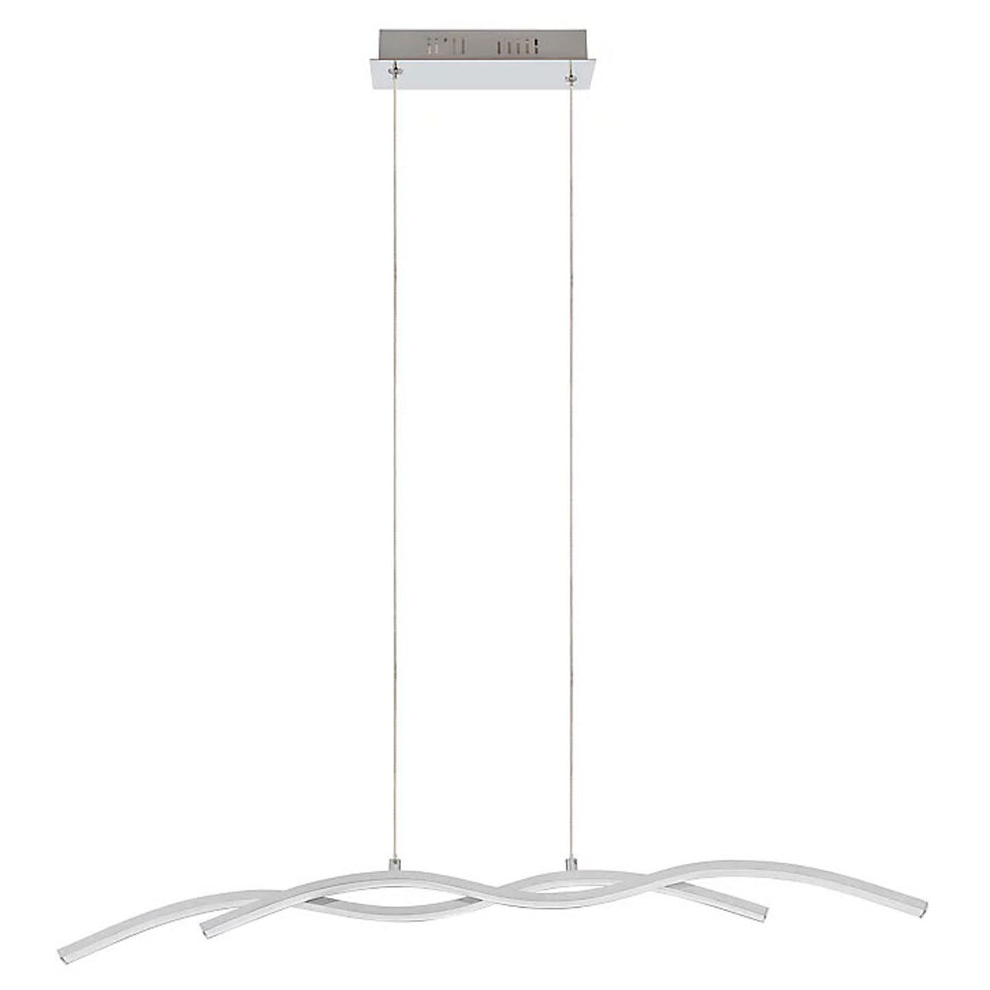 Ceiling Light 2 Lamp Pendant Chrome Effect Adjustable Height LED 1320Lm IP20 - Image 2