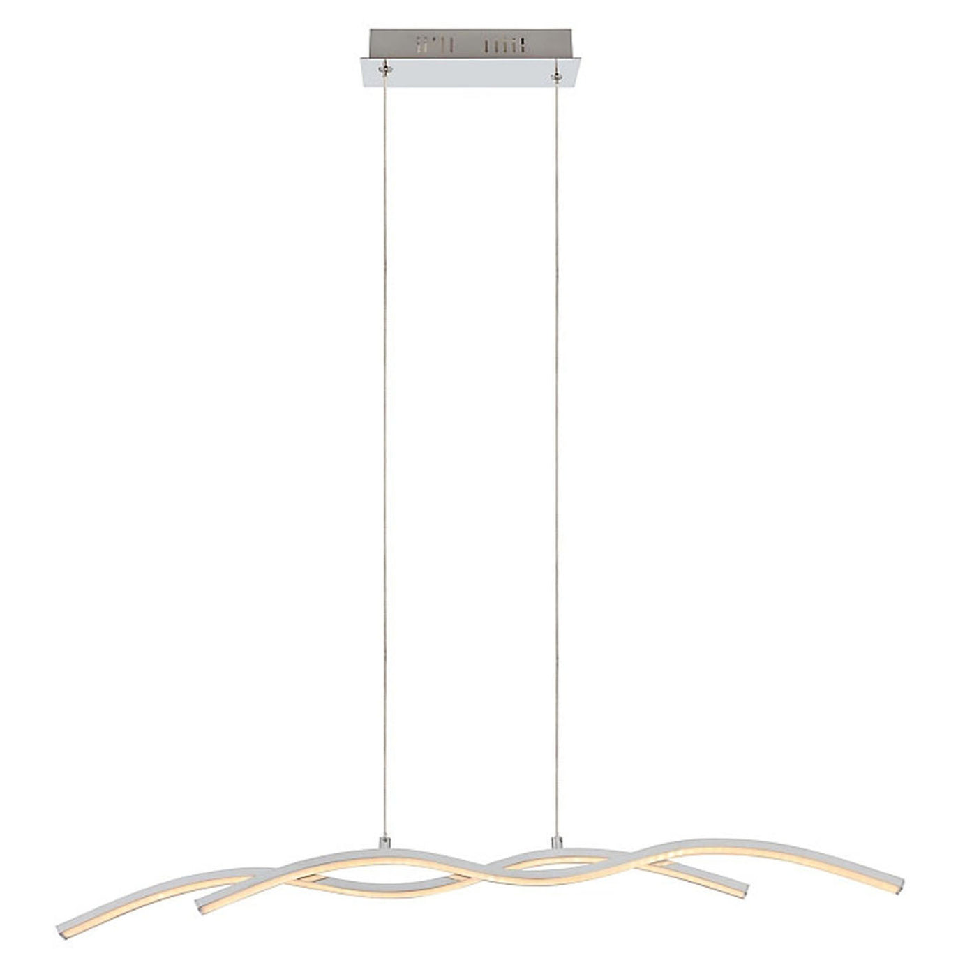 Ceiling Light 2 Lamp Pendant Chrome Effect Adjustable Height LED 1320Lm IP20 - Image 3