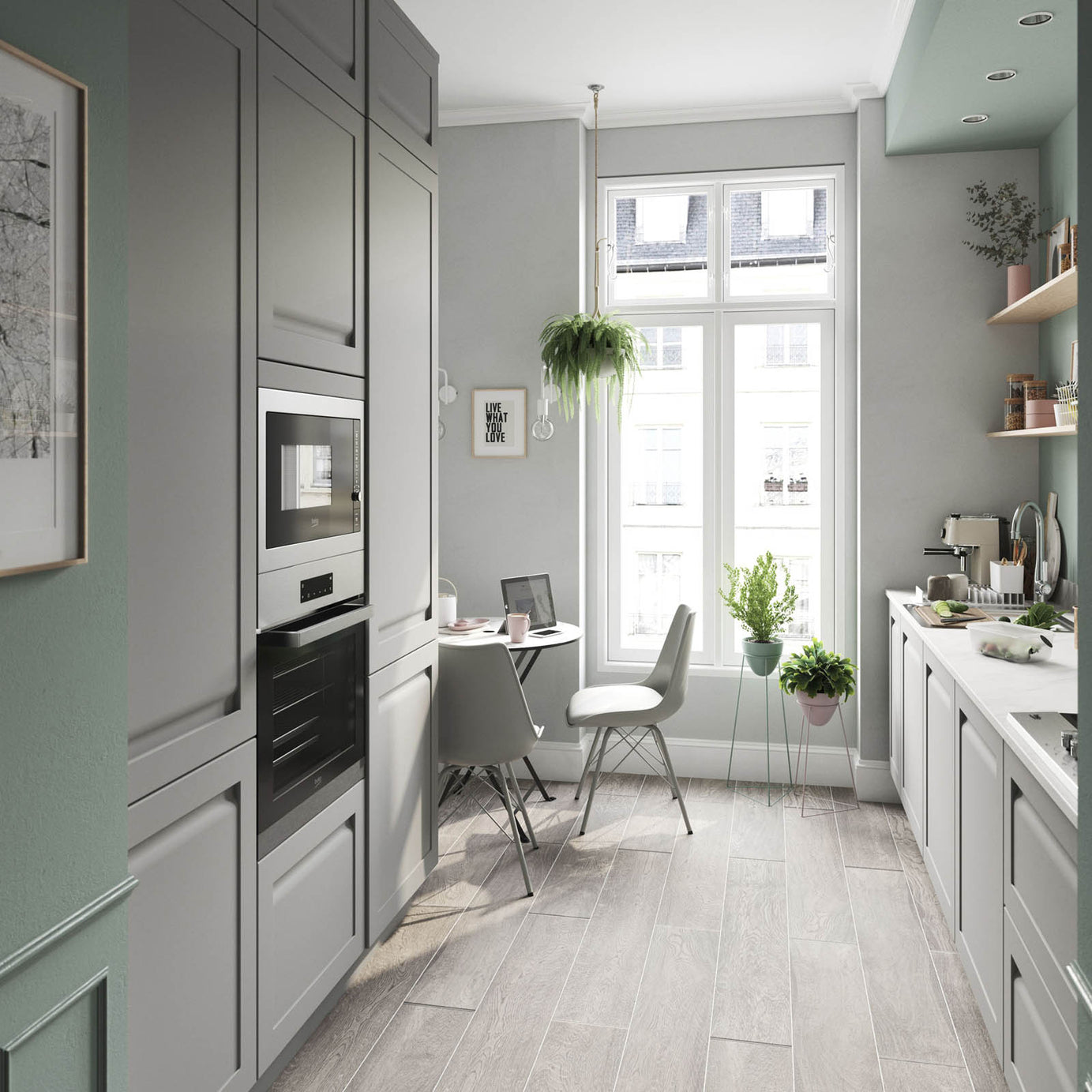 Kitchen Cabinet Door Garcinia Matt Grey Integrated Handle Modern W60xH71.5xT2cm - Image 3