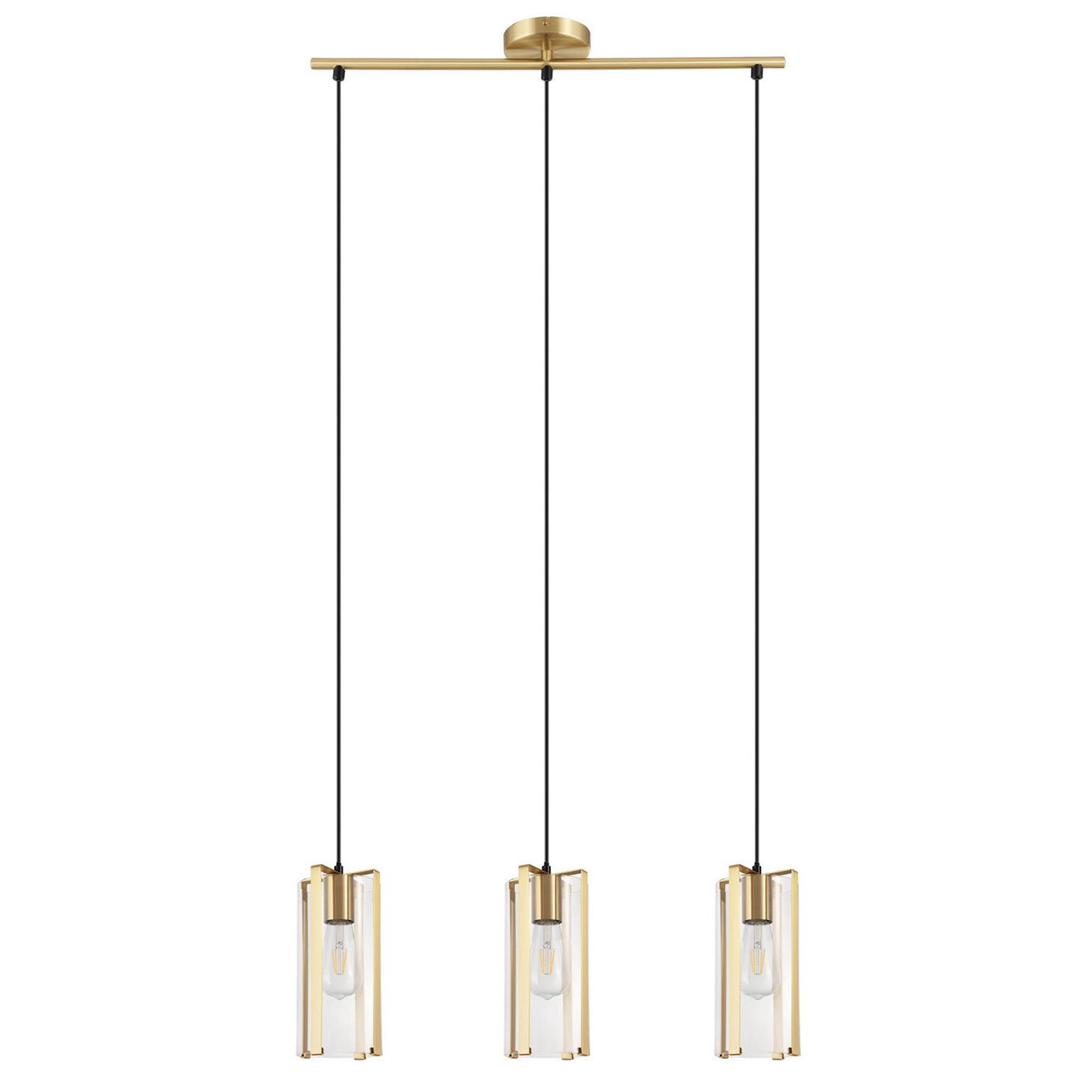 Saiphi Ceiling Light Gold Effect 3 Lamp Pendant Kitchen Breakfast Bar Lighting - Image 2