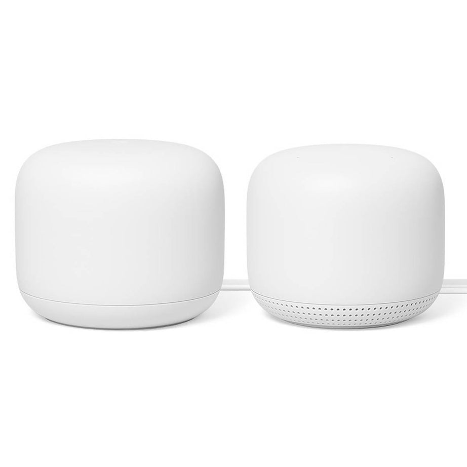 Google Nest Wi-Fi Router Point GA00822-GB Round White 2m Ethernet Cable 2 Pack - Image 1