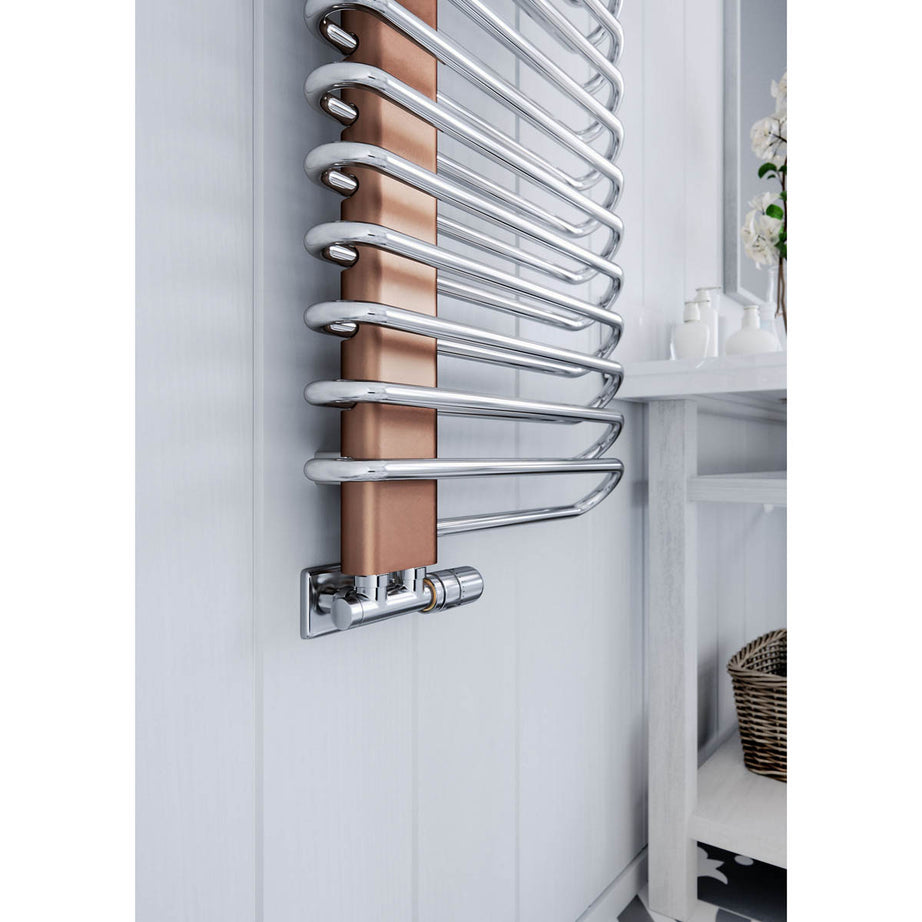 Terma Towel Warmer Radiator Vertical Nickel Gloss Copper (W)500mm x (H)1200mm - Image 5