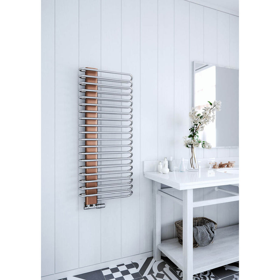 Terma Towel Warmer Radiator Vertical Nickel Gloss Copper (W)500mm x (H)1200mm - Image 6