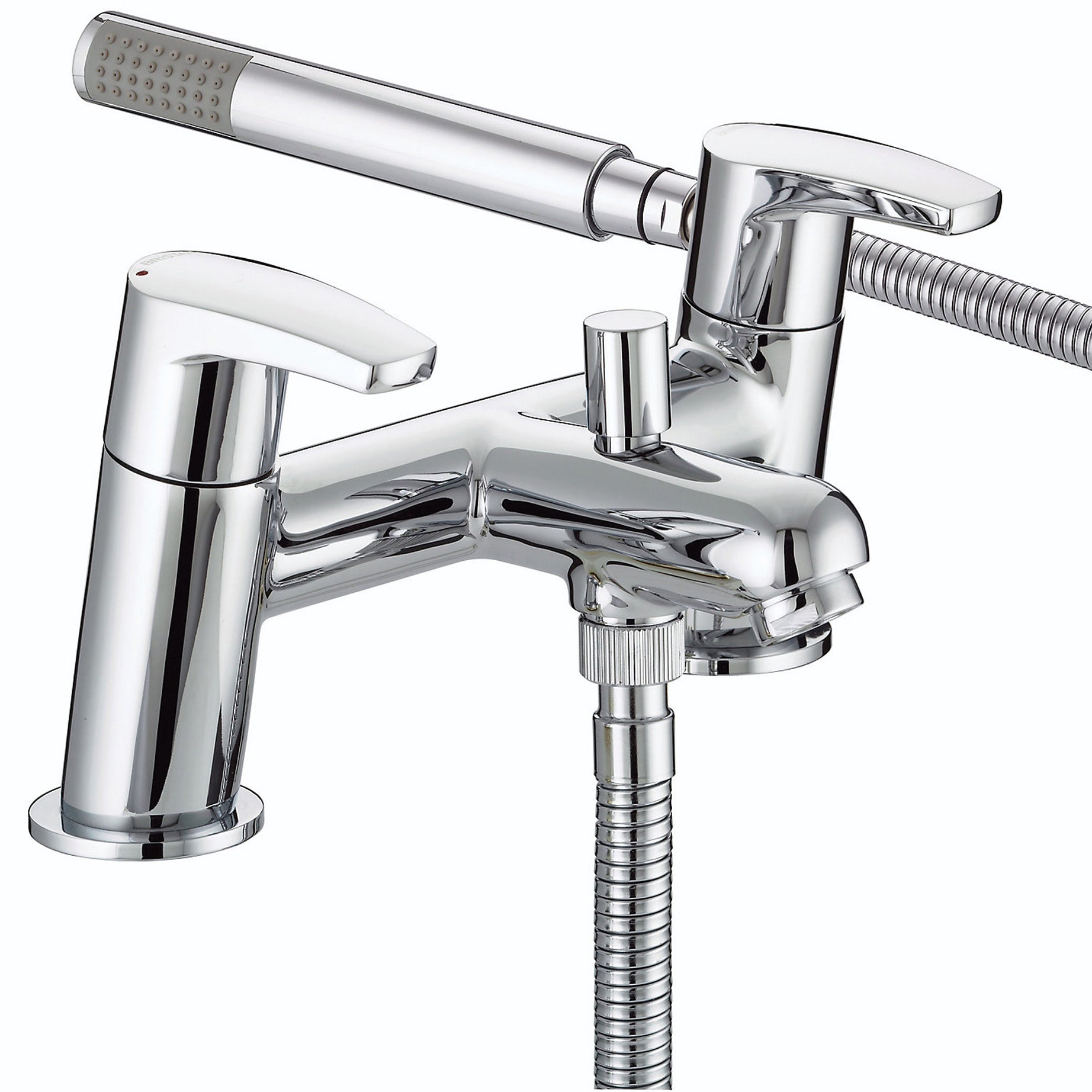 Bristan Bath Filler Tap Mixer With Hand Held Set Chrome Double Lever Bathroom - Image 2