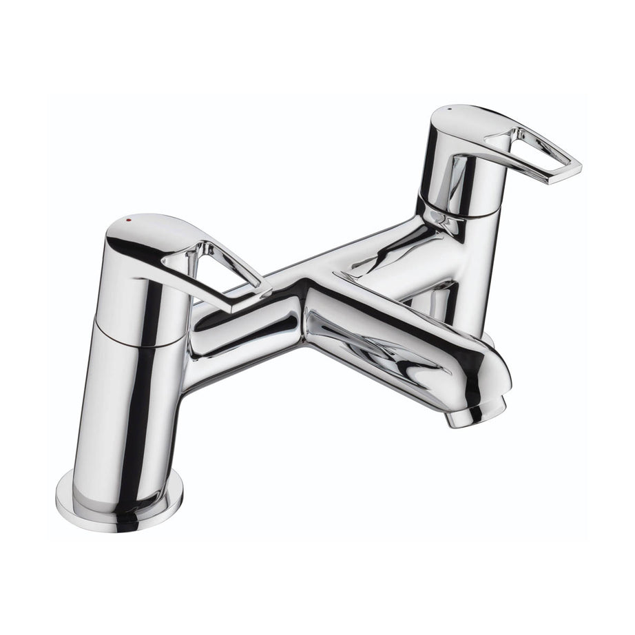 Bath Filler Tap Double Lever Chrome Effect Rim-Mounted Manual Scratch Resistant - Image 1
