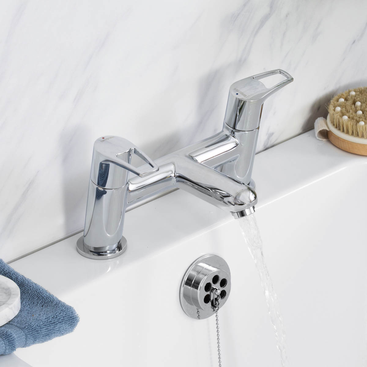 Bristan Bath Filler Tap Chrome Double Lever Brass Bathroom Contemporary - Image 6