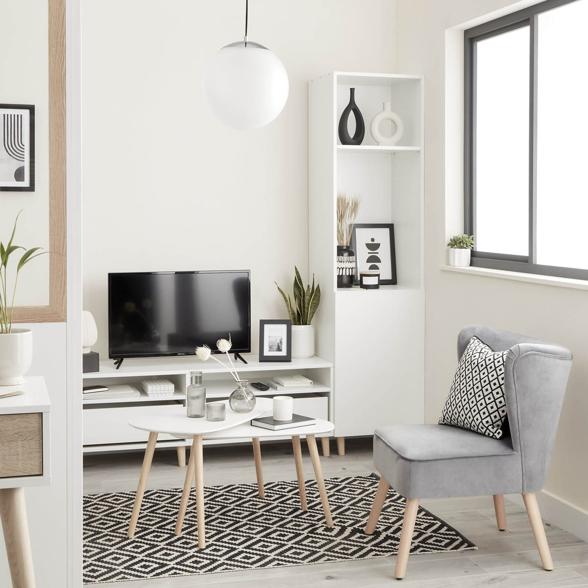 Zorita Occasional Chair Grey Velvet Effect Anti Slip (H)830mm (W)650mm (D)715mm - Image 2