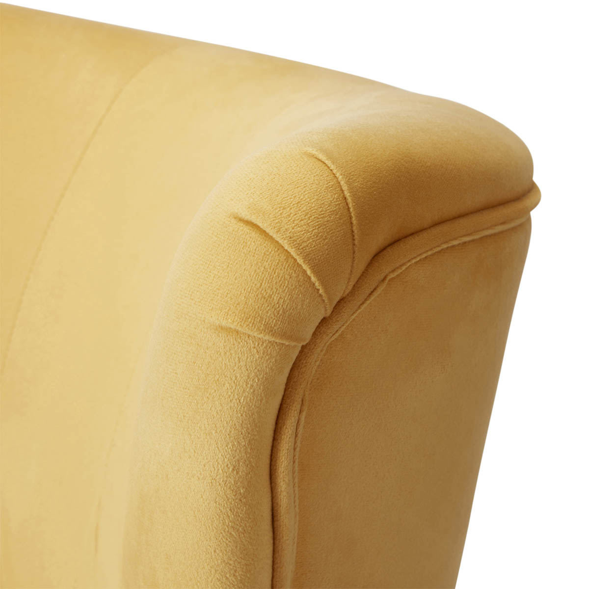 Occasional Chair Yellow Velvet Effect Modern (H)830mm (W)650mm (D)71.5mm - Image 6
