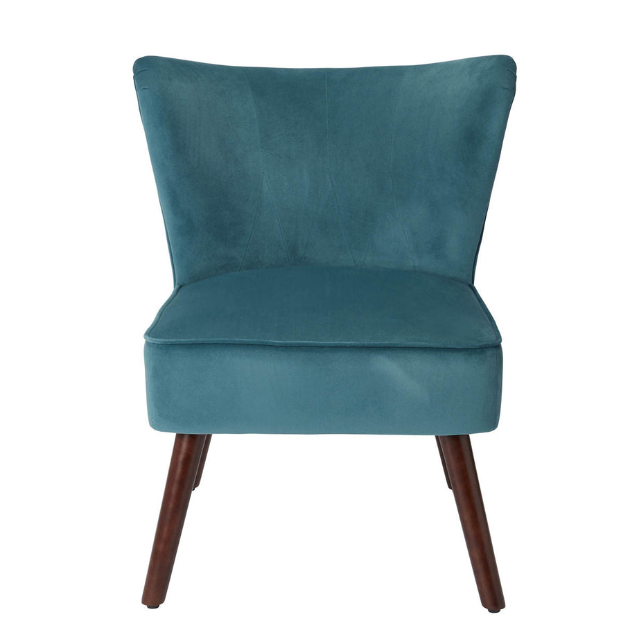 Zorita Occasional Chair Teal Velvet Effect Rectangular (H)830 (W)650 (D)715mm - Image 4