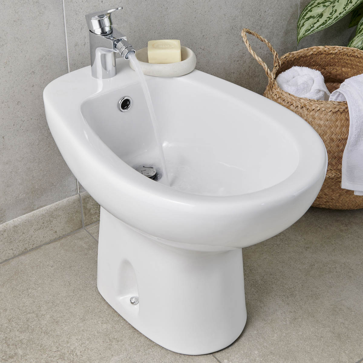 Bidet Tap Mono Mixer Chrome Round Single Lever Pop Up Waste Bathroom Modern - Image 4