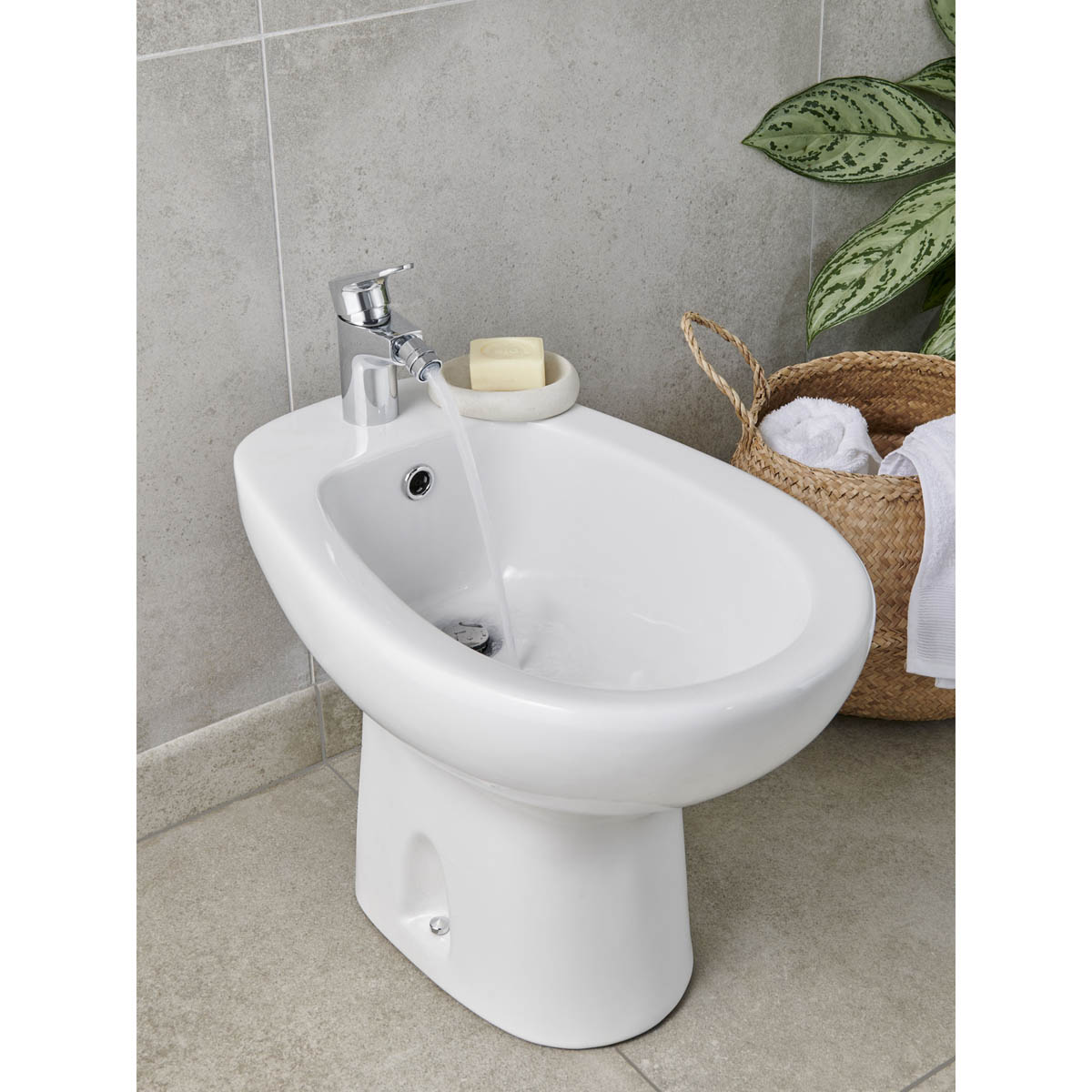 Bidet Tap Mono Mixer Chrome Round Single Lever Pop Up Waste Bathroom Modern - Image 8